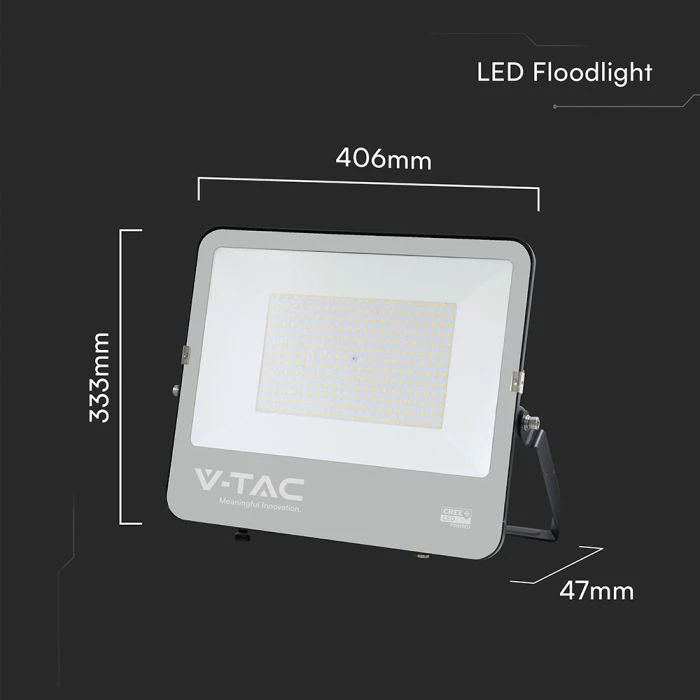 V-tac 200W LED prožektorius, juodas, 6500K, CREE LED chip