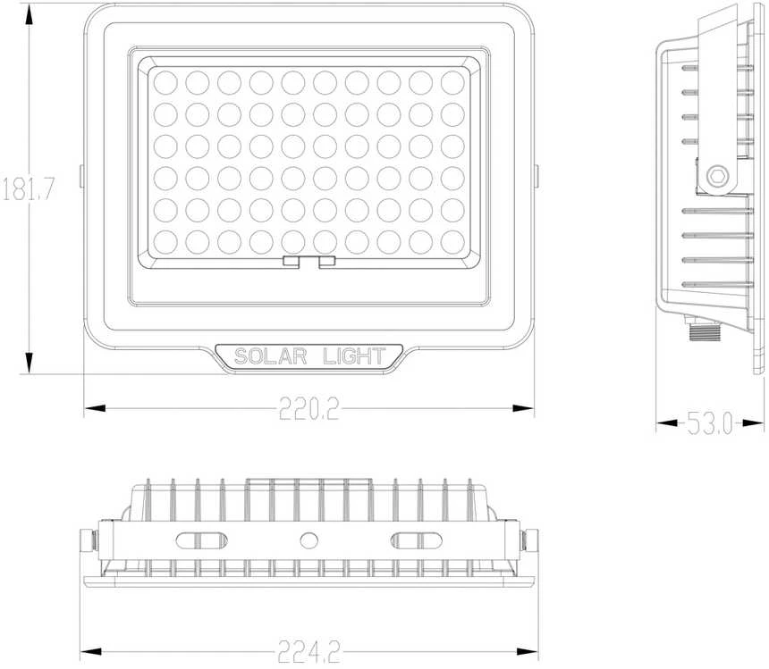 Pakabinamas šviestuvas 200W LED prožektorius su saulės baterija NORLA, juodas, 4000K