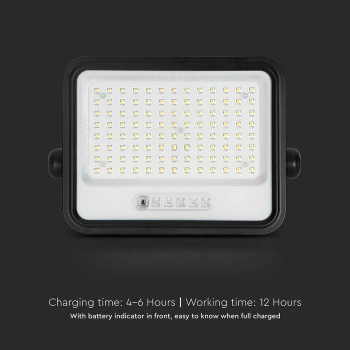 200W LED prožektorius su saulės baterija, juodas, 2000-8000K, dimeriuojamas
