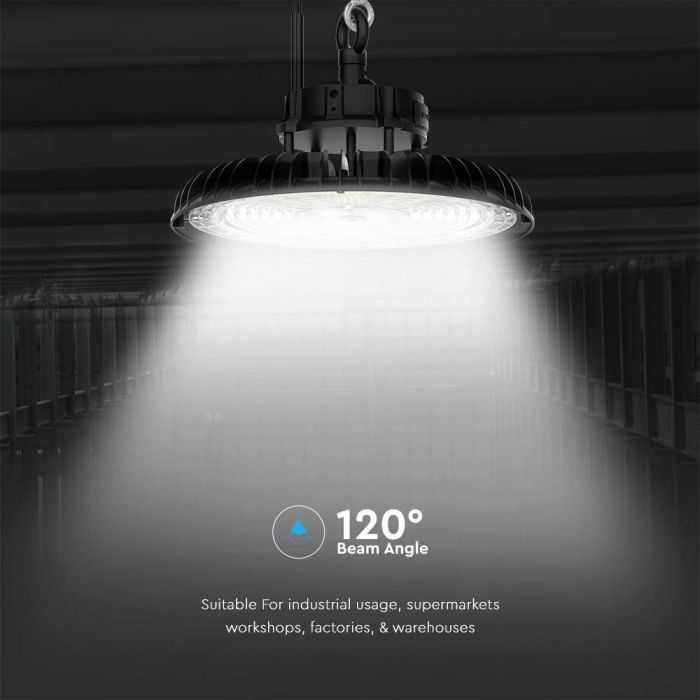 V-tac 200W LED UFO sandėlio šviestuvas, juodas, 3000-5000K