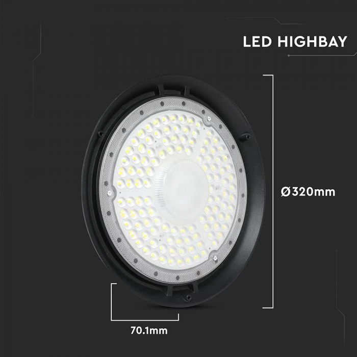 V-tac 200W LED UFO sandėlio šviestuvas, juodas, 4000K