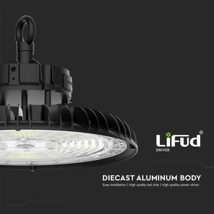 V-tac 200W LED UFO sandėlio šviestuvas, juodas, 3000-5000K
