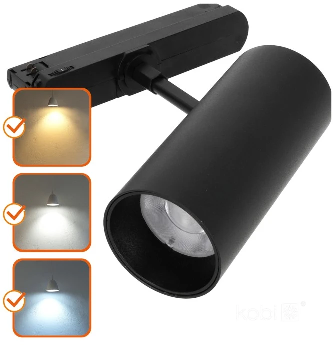 20W akcentinis šviestuvas į 3 fazių bėgelius LED NEXTRACK CORE, juodas, 3000/4000/5000K, 36°