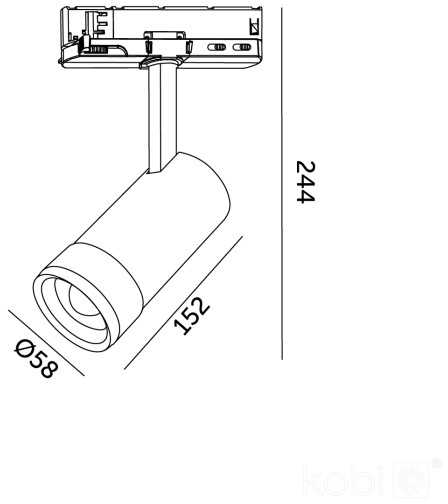 20W akcentinis šviestuvas į 3 fazių bėgelius LED NEXTRACK VISION, baltas, 3000/4000/5000K, 30-60°