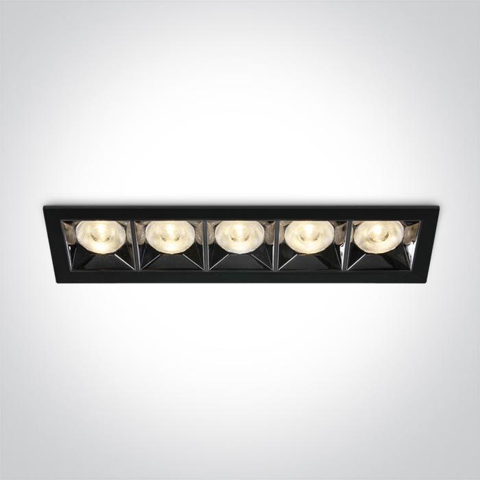 20W LED įleidžiamas šviestuvas, juodas, 3000K, 50506B/B/W