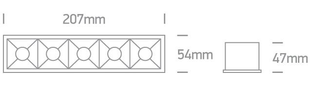 20W LED įleidžiamas šviestuvas, juodas, 3000K, 50506B/B/W