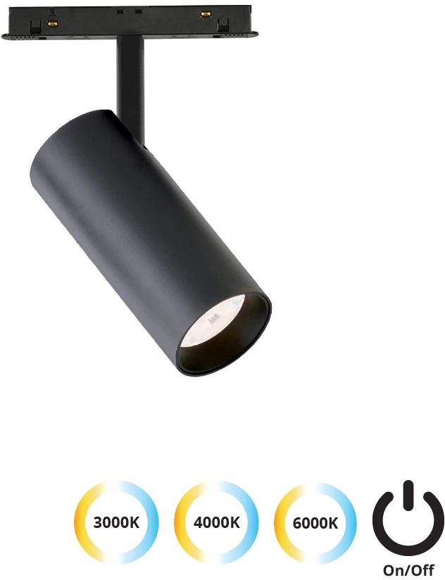 20W LED akcentinis šviestuvas į magnetines sistemas VIOKEF MAGNETIC, juodas, 3000/4000/6000K, 4244100S