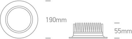 20W LED įleidžiamas šviestuvas, baltas, 3000-4000K-6000K, 10120UV/W/V