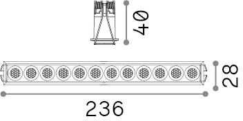 20W LED įleidžiamas šviestuvas LIKA, juodas, 4000K, 341705