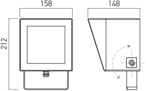 20W LED lauko šviestuvas XLOCUS, tamsiai pilkas, 3000K, IP66