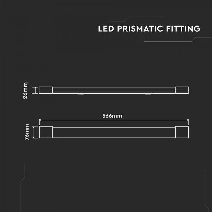 Lubinis šviestuvas V-tac 20W LED linijinis šviestuvas, 60cm, baltas, 6500K