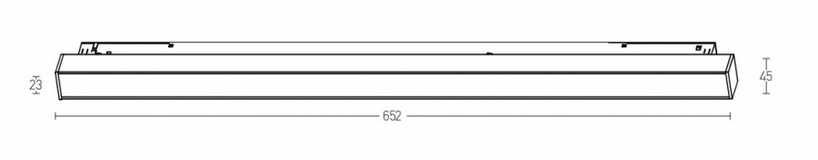 20W LED linijinis šviestuvas į magnetinę sistemą ZAMBELIS MAGNETIC, juodas, 4000K, DALI, 2089-4B