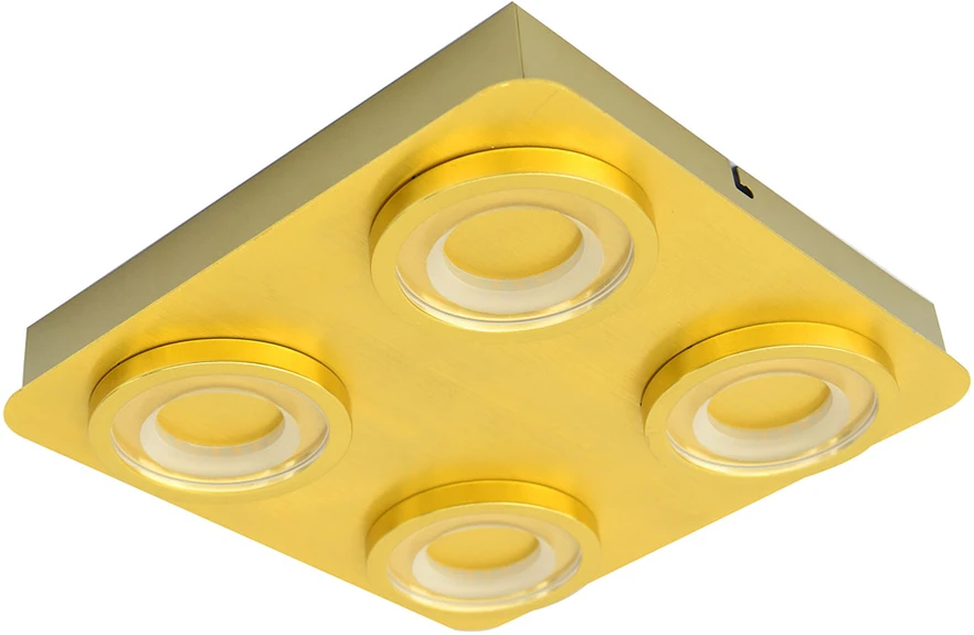20W LED lubinis šviestuvas AURORE, žalvario sp./skaidrus, 3000K
