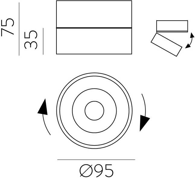 20W LED lubinis šviestuvas MAKO, baltas, 3000K, dimeriuojamas, P3843100BDP
