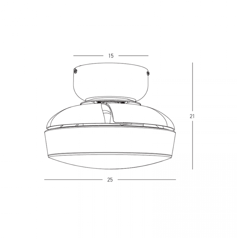 20W LED lubinis šviestuvas - ventiliatorius, baltas/skaidrus, 3000/4000/6500K, 25329