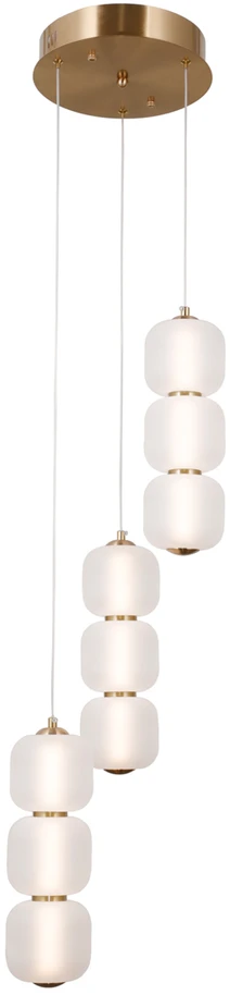 Lubinis šviestuvas Italux 20W LED pakabinamas šviestuvas GANTI, aukso/baltos sp., 3000K