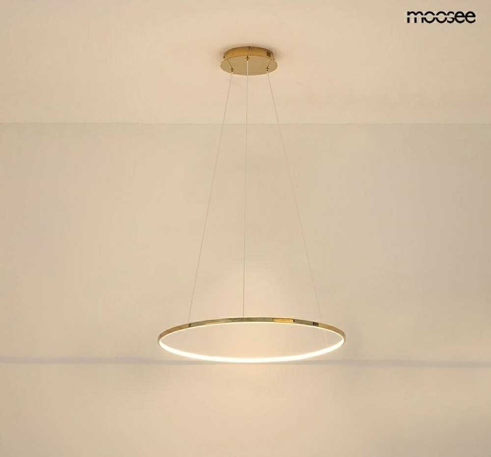 20W LED pakabinamas šviestuvas RING SLIM 40, aukso sp., 3000K, su nuotolinio valdymo pulteliu, dimeriuojamas