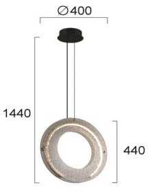 20W LED pakabinamas šviestuvas TAMARA, juodos ir bronzos sp. korpusu/dūmų sp. stiklas, 3000K, 4322700