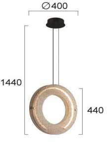 20W LED pakabinamas šviestuvas TAMARA, juodos ir bronzos sp. korpusu/gintaro sp. stiklas, 3000K, 4322701