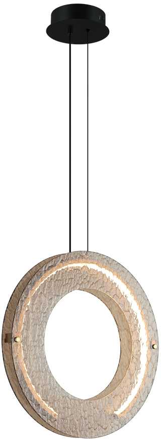 20W LED pakabinamas šviestuvas TAMARA, juodos ir bronzos sp. korpusu/gintaro sp. stiklas, 3000K, 4322701