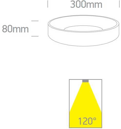 Lubinis šviestuvas 20W LED paviršinis šviestuvas, baltas, 2700/3000/4000K, 62130N/W/V