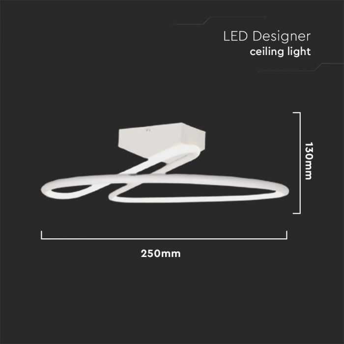 Lubinis šviestuvas V-tac 20W LED paviršinis šviestuvas, baltas, 4000K