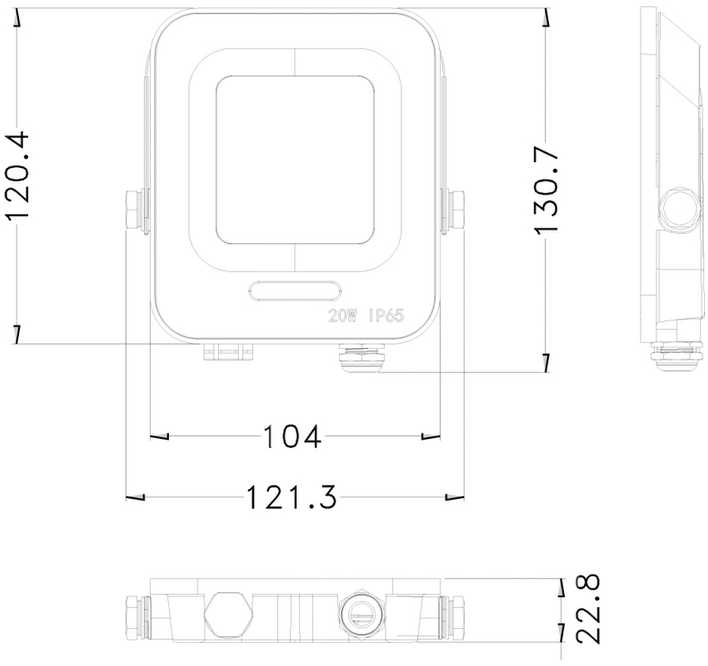 20W LED prožektorius KORTA, pilkas, 4000K