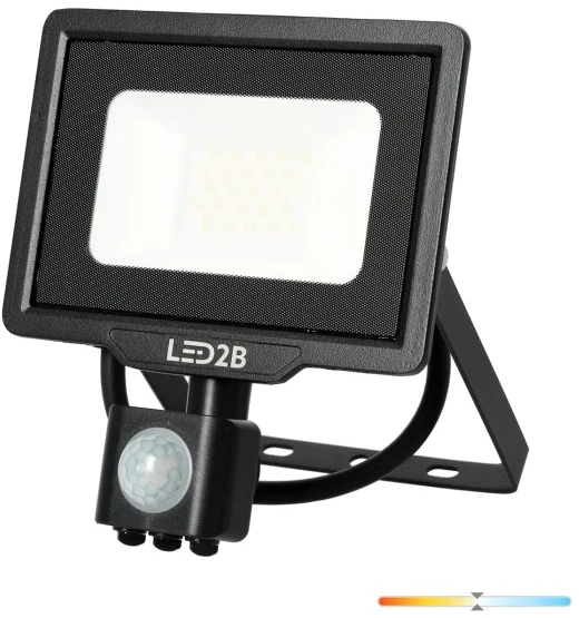 20W LED prožektorius MHC, juodas, 4000K, su judesio davikliu