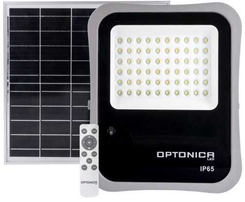 20W LED prožektorius su saulės baterija, pilkas, 6000K, su nuotolinio valdymo galimybe