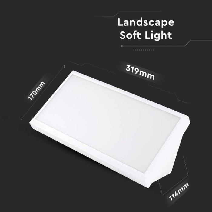Sieninis šviestuvas V-tac 20W LED sieninis lauko šviestuvas, baltas, 4000K