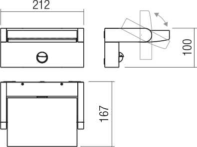 20W LED sieninis reguliuojamas lauko šviestuvas FLIP, tamsiai pilkas, 3000K, IP54, su judesio davikliu, 90587