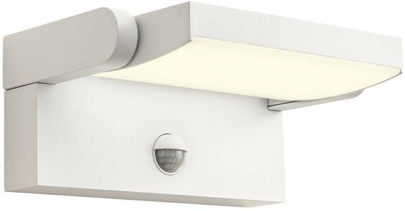 Sieninis šviestuvas 20W LED sieninis reguliuojamas lauko šviestuvas FLIP, baltas, 3000K, IP54, su judesio davikliu, 90586