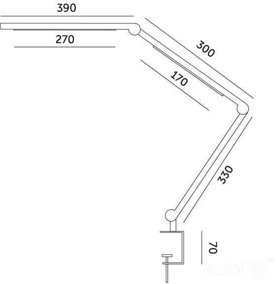 20W LED stalo šviestuvas TENUIX FOLD, juodas, 3000/4000/6500K, dimeriuojamas