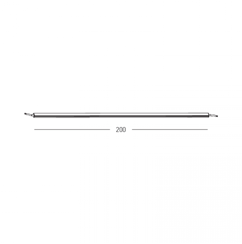 20W LED šviečiantis kabelis, montuojamas į ZAMBELIS bėgelį, baltas, 3200K, DALI, IP65, 2m, E387
