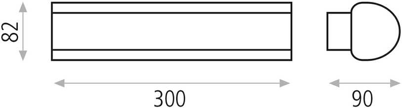 20W sieninis lauko šviestuvas AKA, juodas, 3000K, A202410N