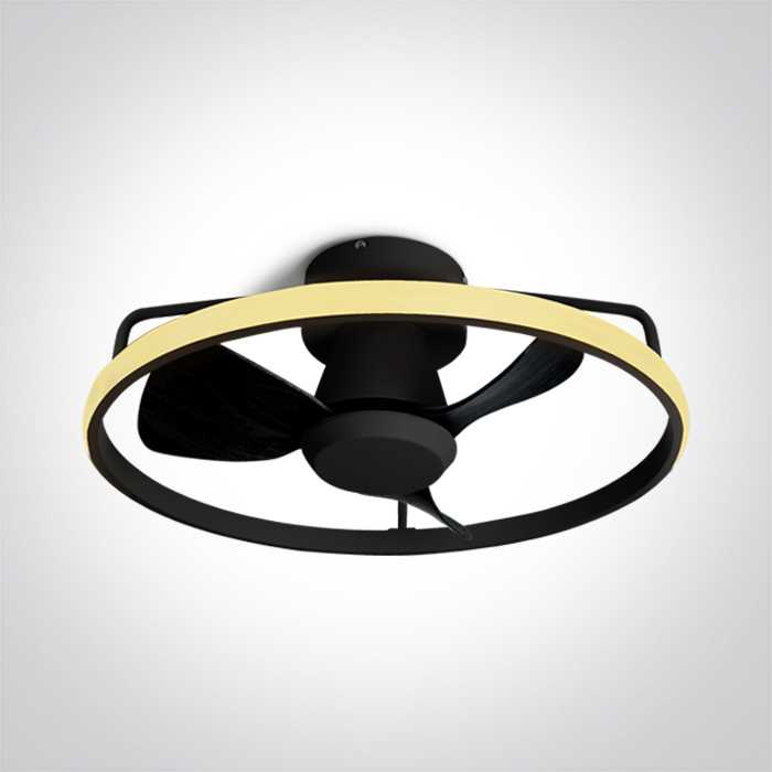 Lubinis šviestuvas 20W ventiliatorius su dimeriuojamu 28W LED šviestuvu, juodas, 3000/4000/5500K, 6300A/B/V