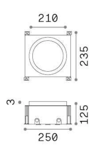 Ideal Lux 21W įleidžiamas lauko šviestuvas TAURUS PT WIDE ROUND, plieno sp., 3000K, 325729