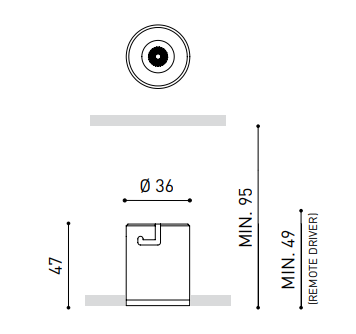 2,1W įleidžiamas šviestuvas SHOT LIGHT TRIMLESS, 2700K, baltas