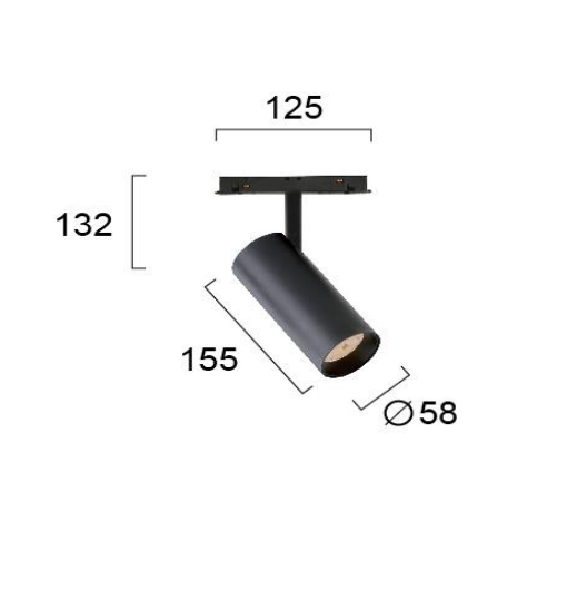 Pakabinamas šviestuvas 21W LED akcentinis šviestuvas į magnetines sistemas VIOKEF MAGNETIC, juodas, 3000K, dimeriuojamas, 4244100
