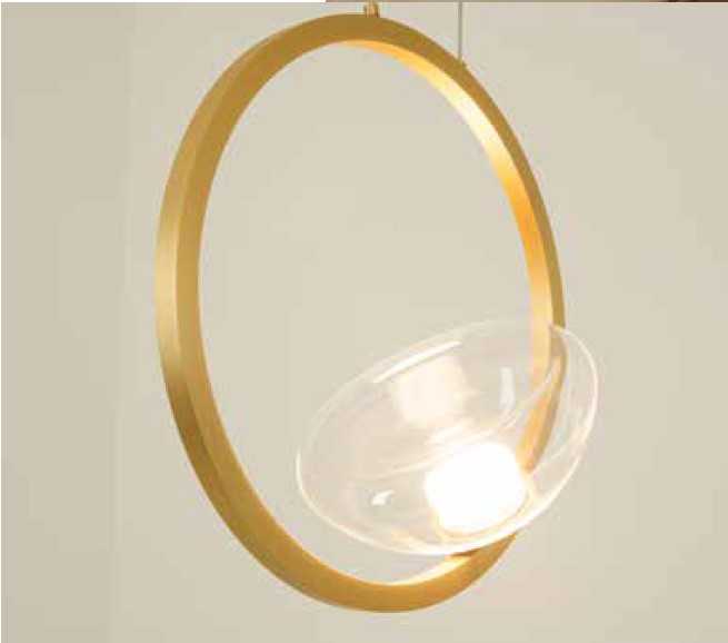 21W LED pakabinamas šviestuvas, aukso sp., 3000K, dimeriuojamas, 23029