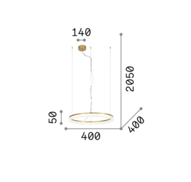 21W LED pakabinamas šviestuvas CROWN, žalvario sp., 3000K, 364964