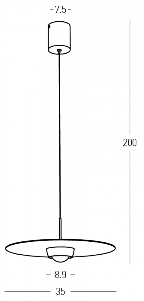 21W LED pakabinamas šviestuvas, raudonos plytų sp., 3000K, dimeriuojamas, 35cm, 2586