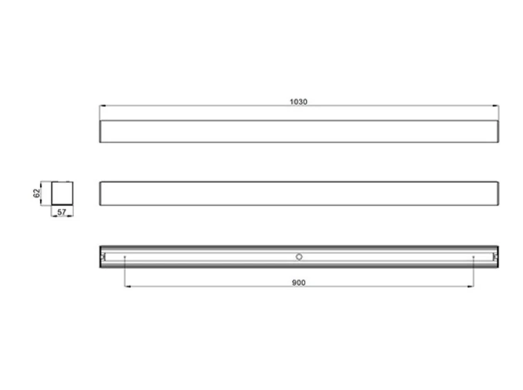 21W LED paviršinis linijinis šviestuvas ICE-S1030, baltas, 3000K, IP44, 103cm