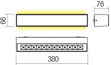 21W LED sieninis lauko šviestuvas AROOS, baltas, 3000K, IP65, šviečia į viršų ir į apačią, 90259