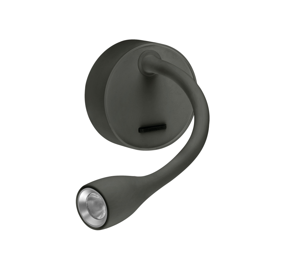 2,1W LED sieninis šviestuvas DREAM, tamsiai pilkas (RAL 7022), 2700K, su maitinimo šaltiniu