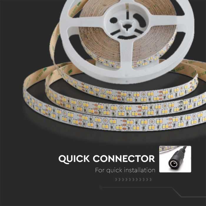 V-tac 21W/m LED juosta, 240LED/m, 24V, 3000/4000/6500K, 5 metrų ritė