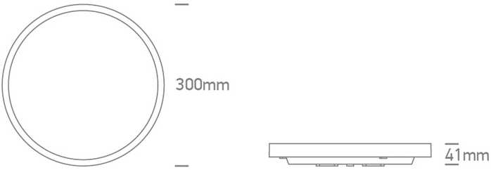 Lubinis šviestuvas 22+3W LED paviršinis šviestuvas, baltos sp., 2700/3200/4000K, 300mm, šviečia į viršų ir į apačią, 62002A/W/V