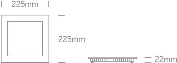 22W LED įleidžiama panelė, balta, 3000K, 50122FA/W/W