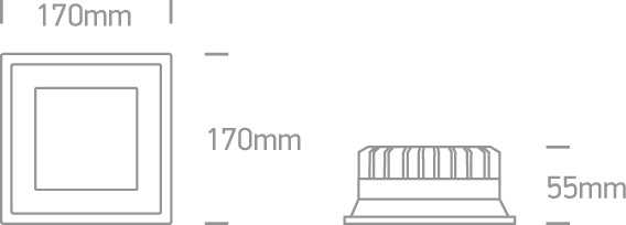 22W LED įleidžiamas šviestuvas, baltas, 4000K, 50122D/W/C