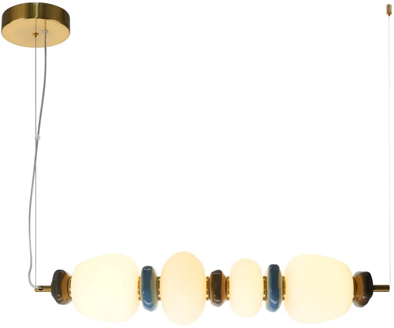 22W LED pakabinamas šviestuvas EVANS, aukso/baltos sp., 3000K